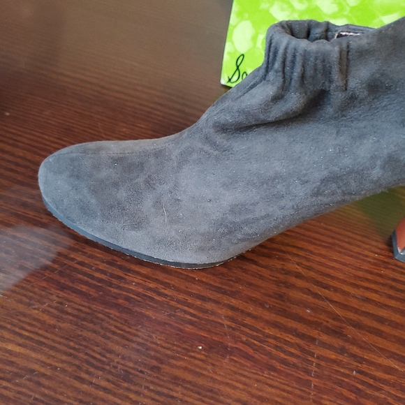 Womens Sam Edelman Grey Pewter Suede Bootie Heels, Simone sz 10 New in Box - Picture 10 of 16